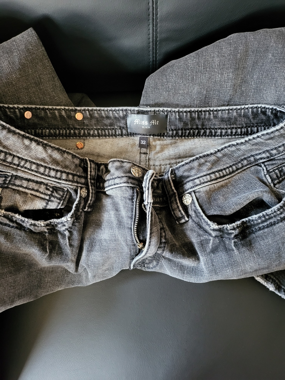 Miss Me Black Charcoal Ripped Skinny Jeans